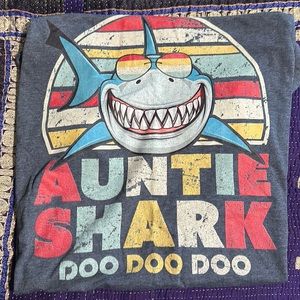 Blue Auntie Shark Doo Doo Doo Tshirt Men’s 3X